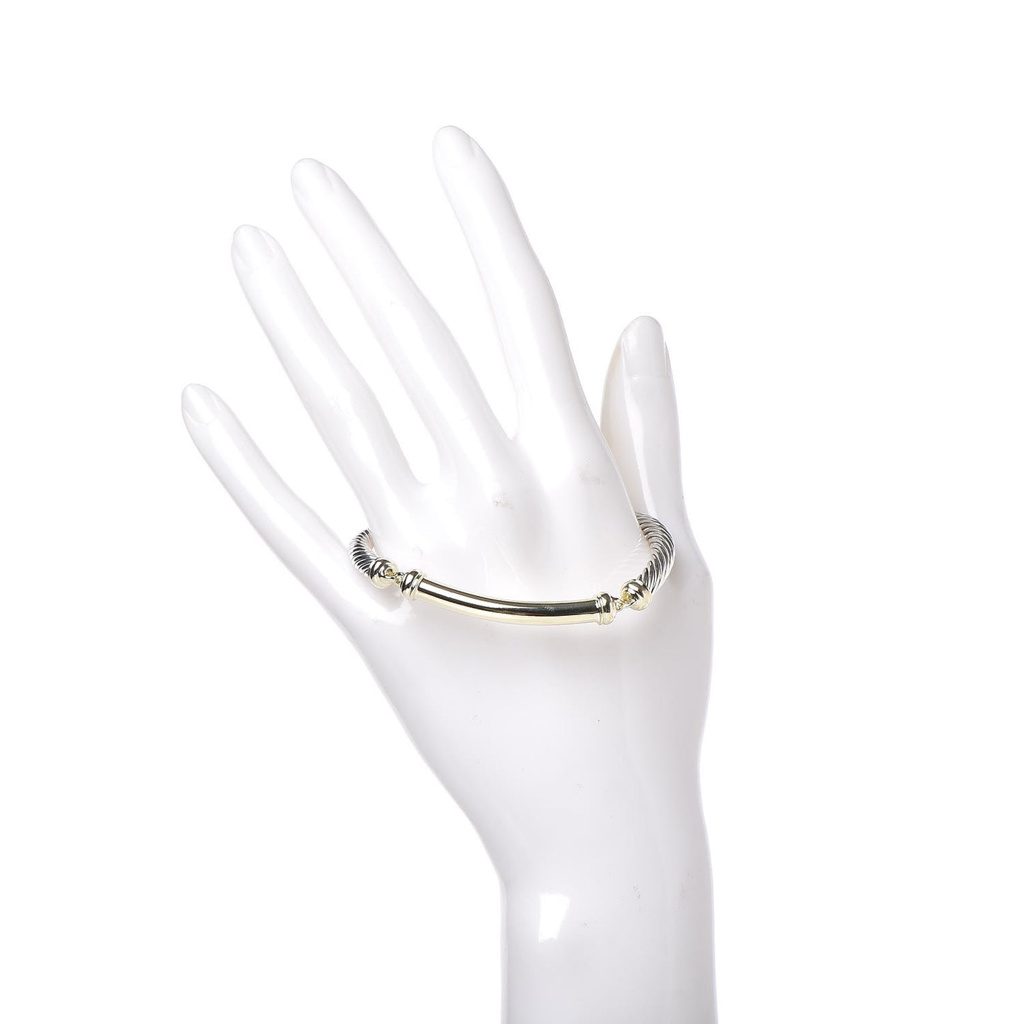 Sterling Silver 14K Yellow Gold 5mm Metro Cable Bracelet