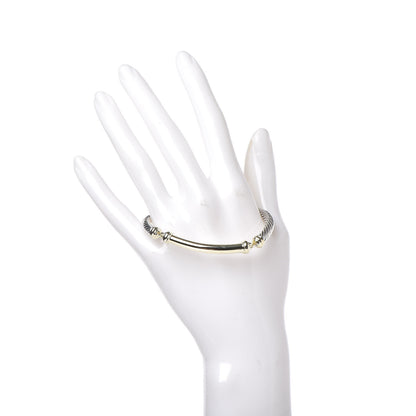 David Yurman Sterling Silver 14K Yellow Gold 5mm Metro Cable Bracelet 2 of 6