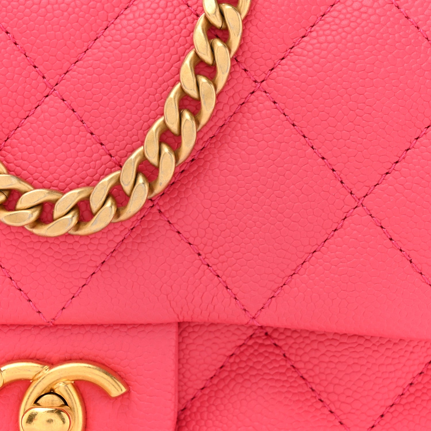Chanel Caviar Quilted Sweetheart Mini Rectangular Flap Dark Pink 8 of 10