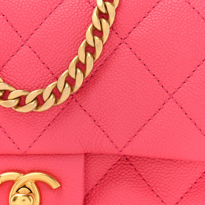 Chanel Caviar Quilted Sweetheart Mini Rectangular Flap Dark Pink 8 of 10