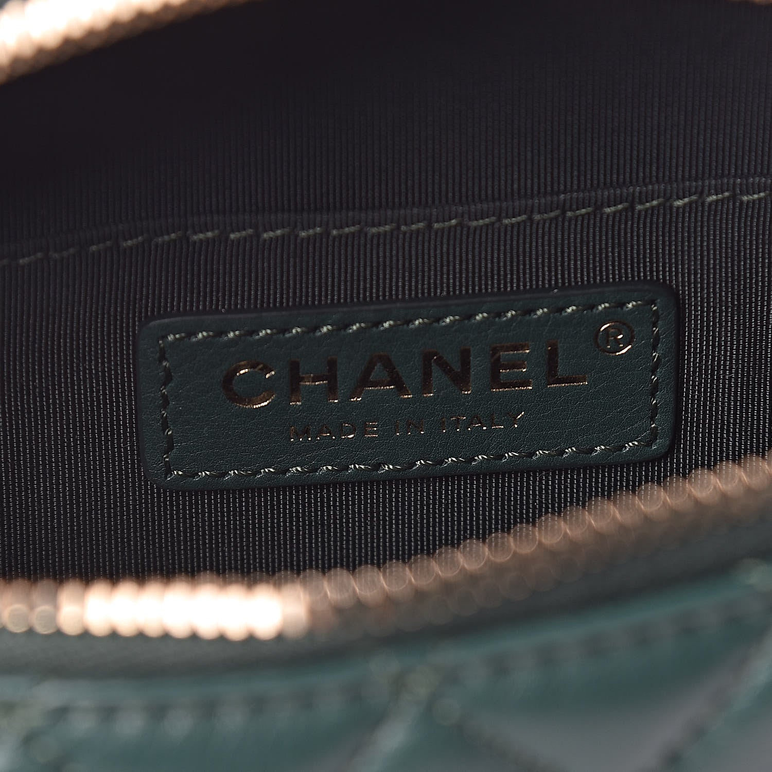 Chanel Calfskin Quilted Banane Waist Bag Fanny Pack Dark Green 6 of 10