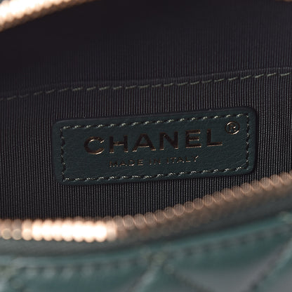 Chanel Calfskin Quilted Banane Waist Bag Fanny Pack Dark Green 6 of 10