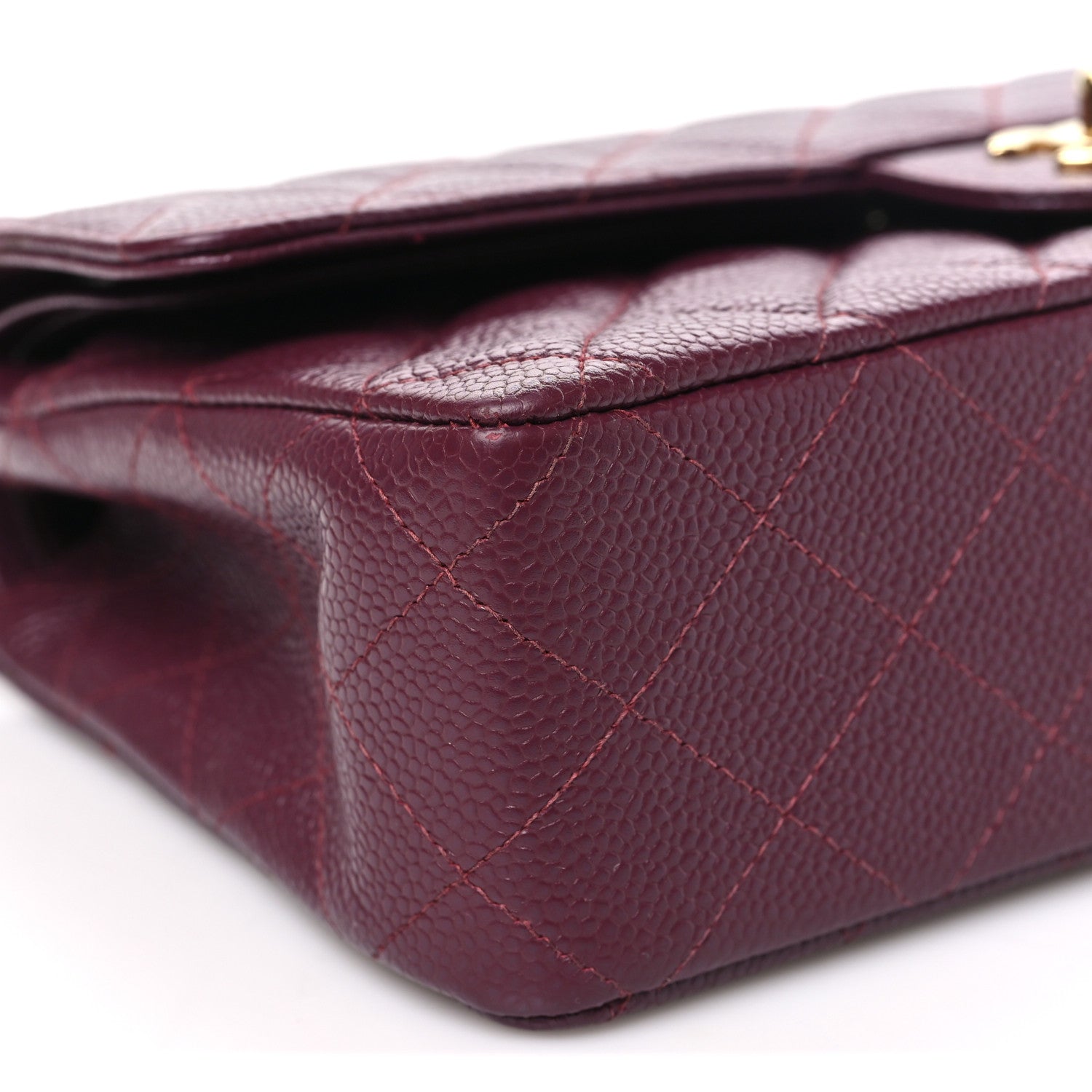 Chanel Caviar Quilted Medium Double Flap Burgundy 9 of 11