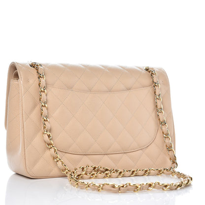 Chanel Caviar Quilted Jumbo Double Flap Light Beige 4 of 10