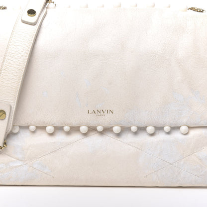 Lanvin Lambskin Quilted Pearl Medium Sugar Flap Shoulder Bag White 19 of 20