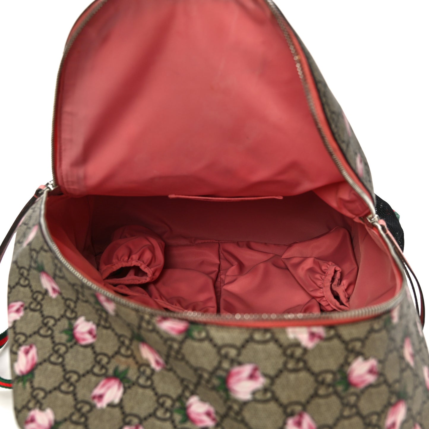 GG Supreme Monogram Rose Backpack Diaper Bag Pink