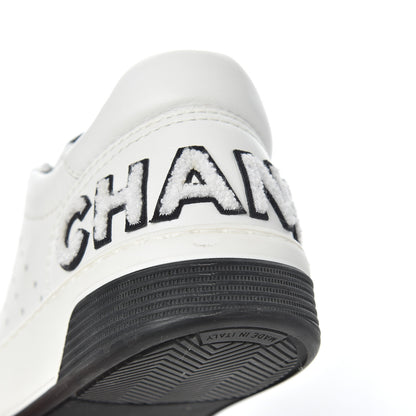Chanel Calfskin Womens Logo Sneakers 35 Black White 10 of 18