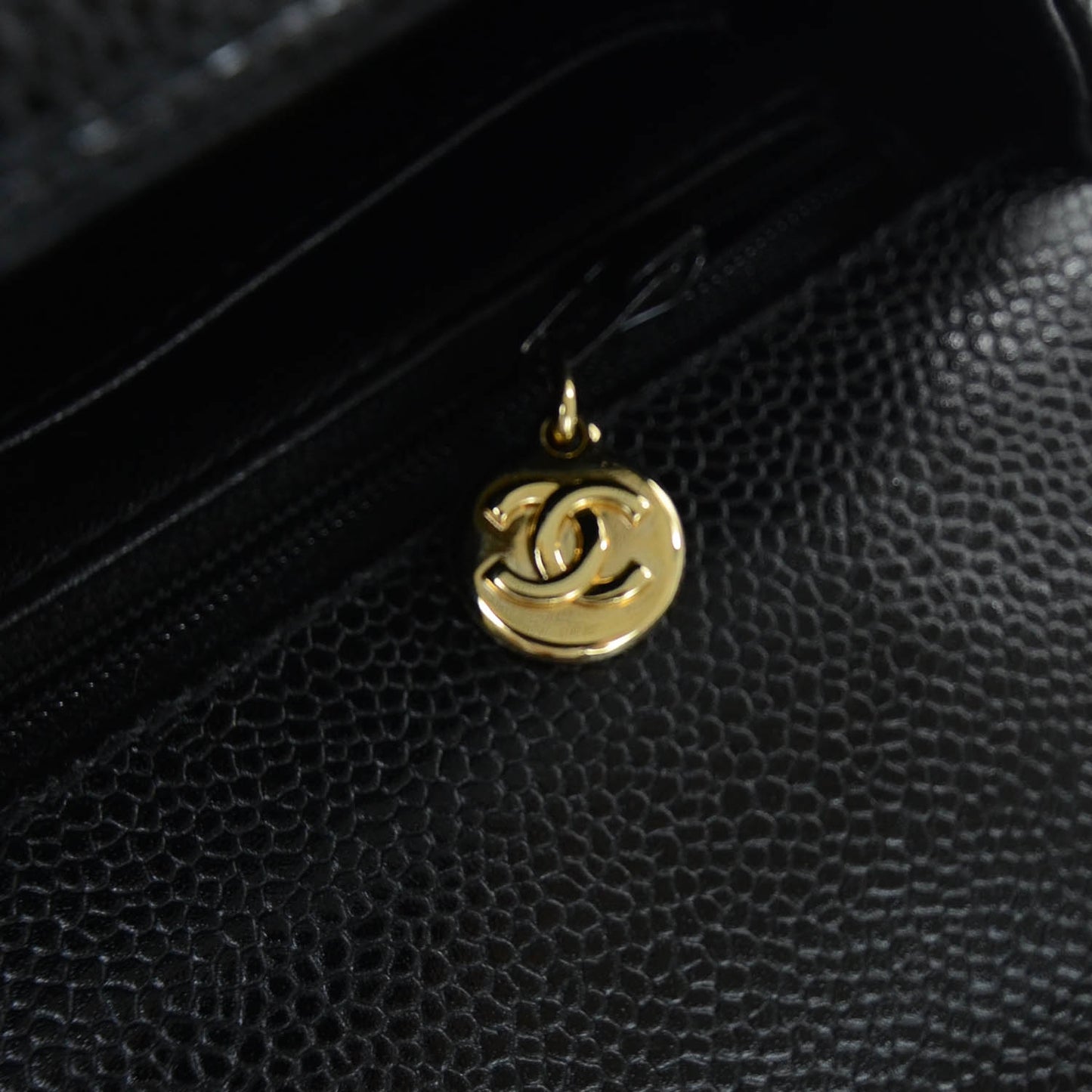 Caviar Kelly Flap Bag Black