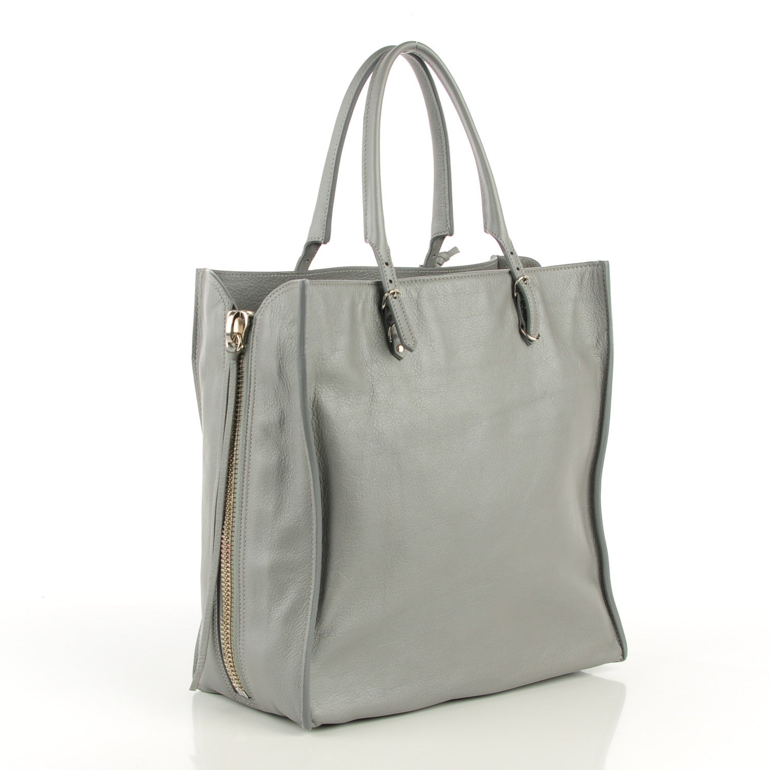 Balenciaga Calfskin Papier A5 Zip Around Tote Metal Grey 3 of 9