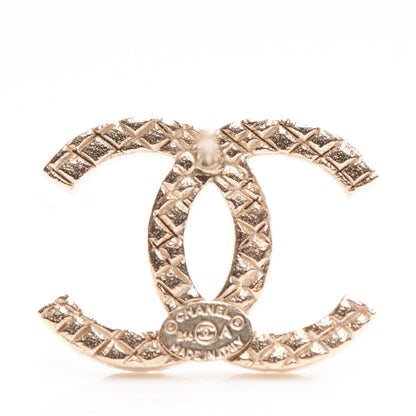Chanel Quilted CC Earrings Light Gold 4 of 4