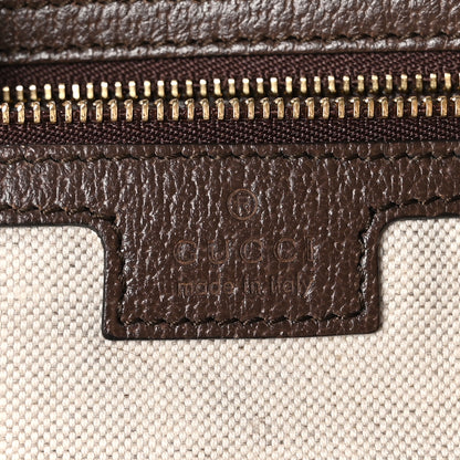 Gucci Monogram Jumbo GG Textured Dollar Calfskin Web Medium Ophidia Shopping Tote Camel Ebony 6 of 10