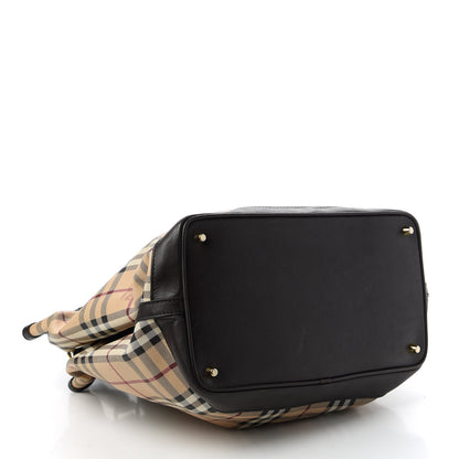 Burberry Haymarket Check Medium Golderton Tote Chocolate 4 of 14