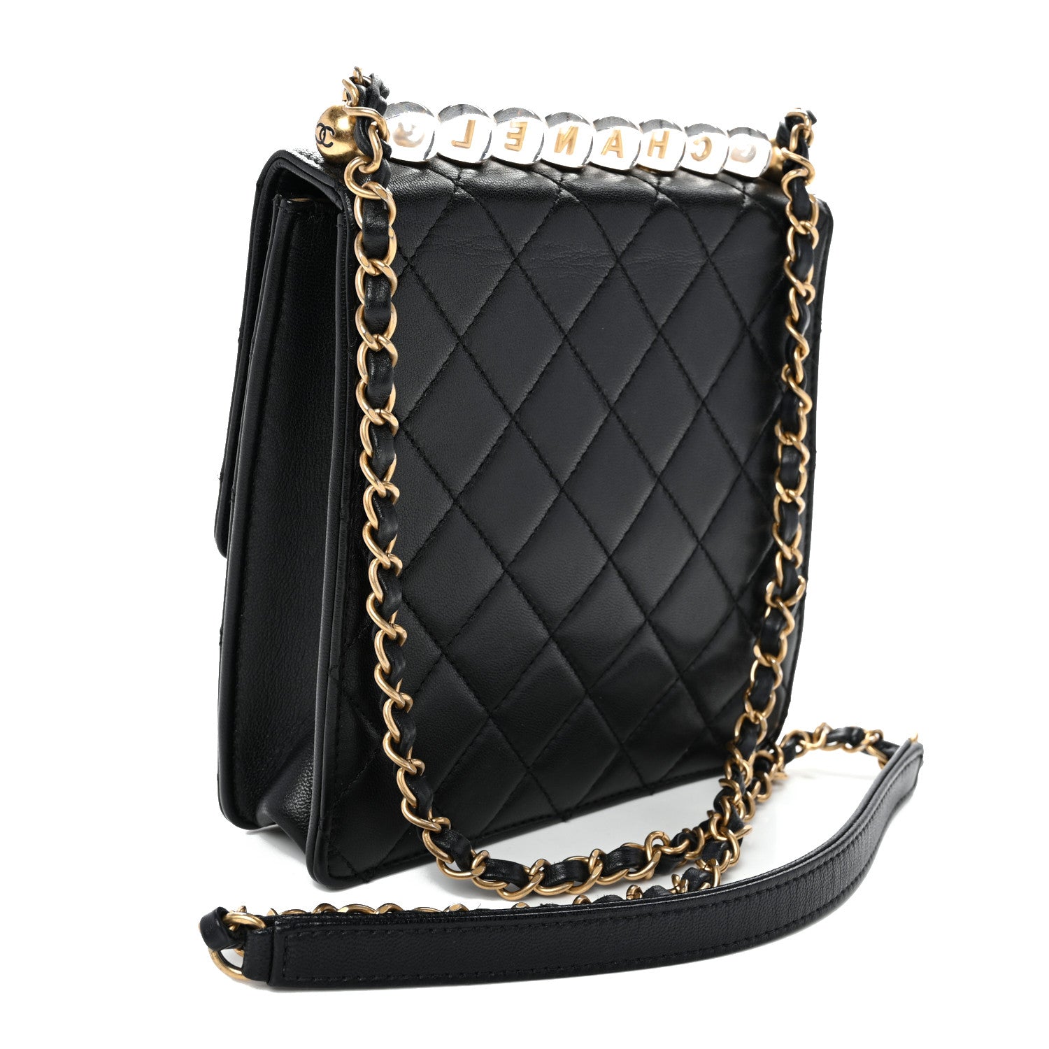 Chanel Goatskin Quilted Chic Pearls Flap Black 3 of 10