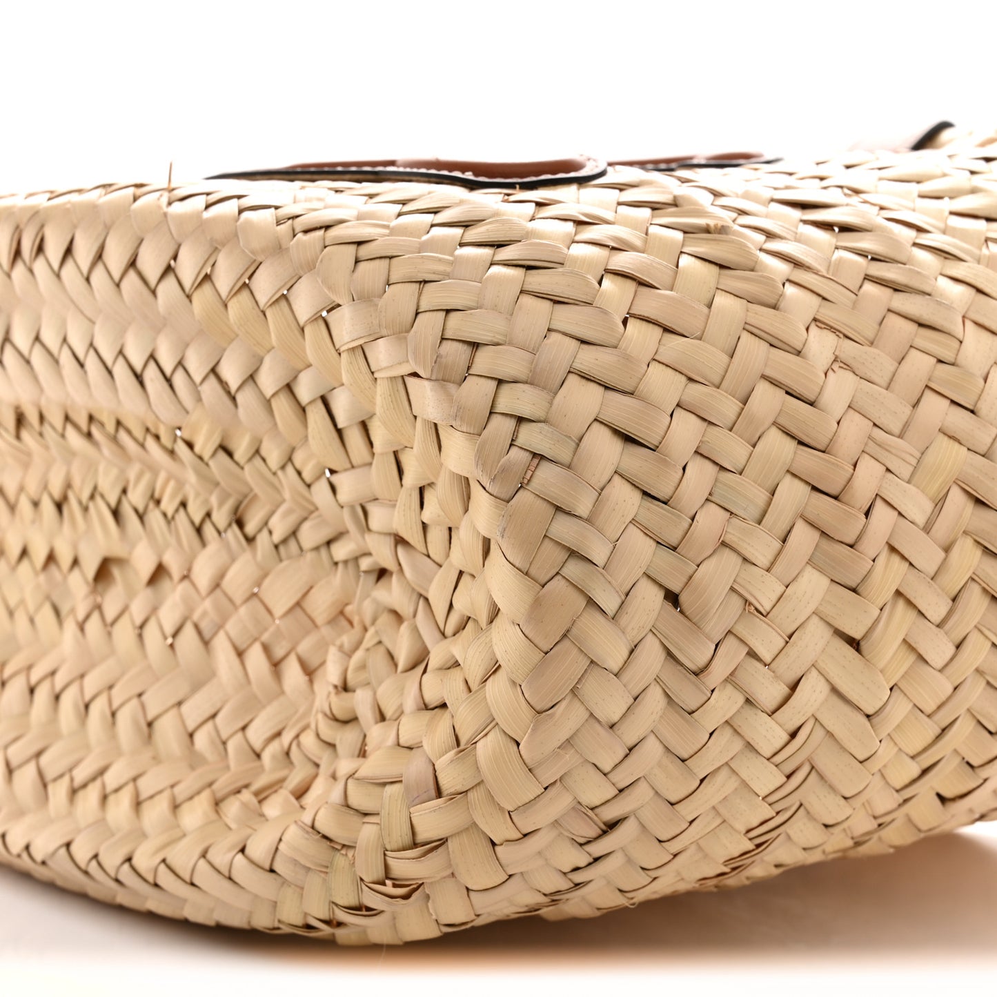 Palm Leaf Calfskin Triomphe Teen Panier Tan