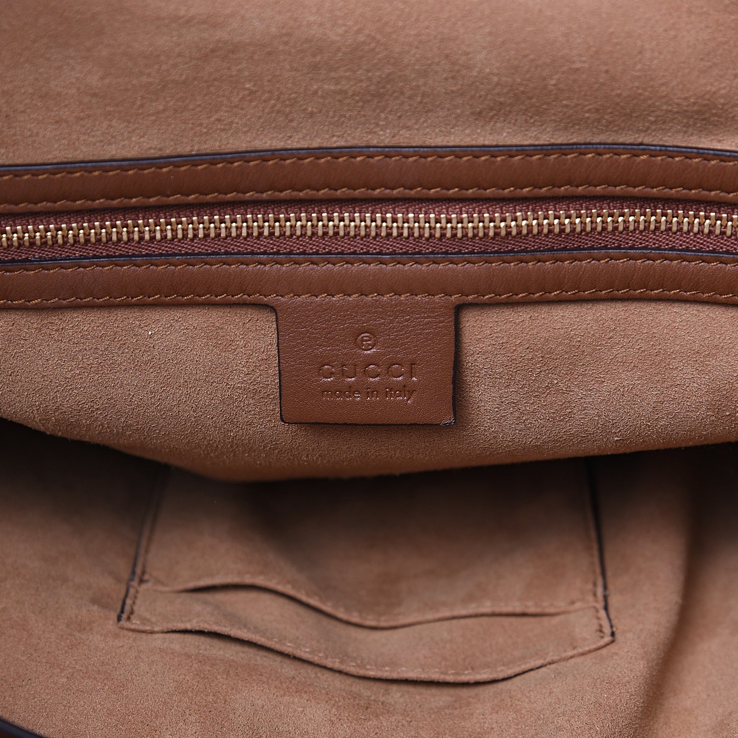 GG Supreme Monogram Large Linea A Hobo Light Brown