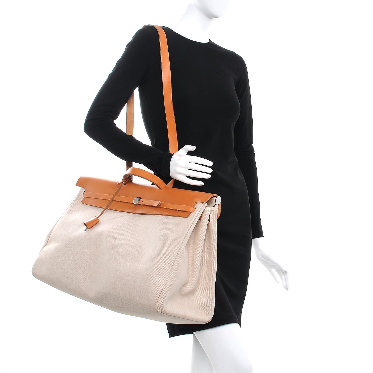 Hermes Toile Vache Calfskin Herbag Cabin Natural 2 of 13