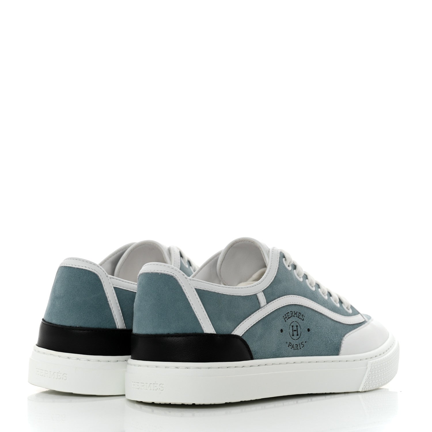 Hermes Suede Get Sneakers 38 Vert D'eau White 4 of 8