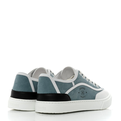 Hermes Suede Get Sneakers 38 Vert D'eau White 4 of 8