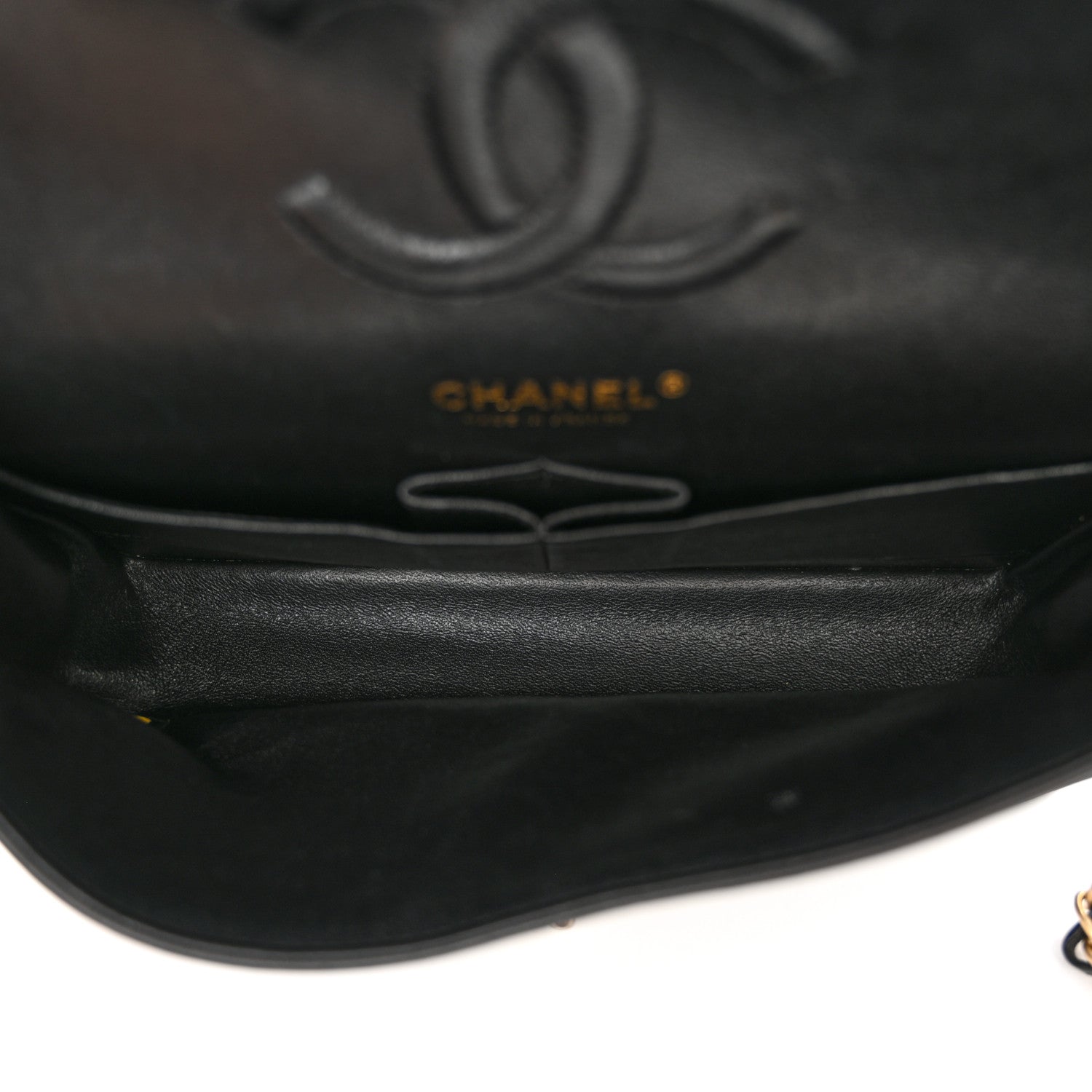 Chanel Iridescent Calfskin Chevron Quilted Medium Double Flap Black 5 of 11