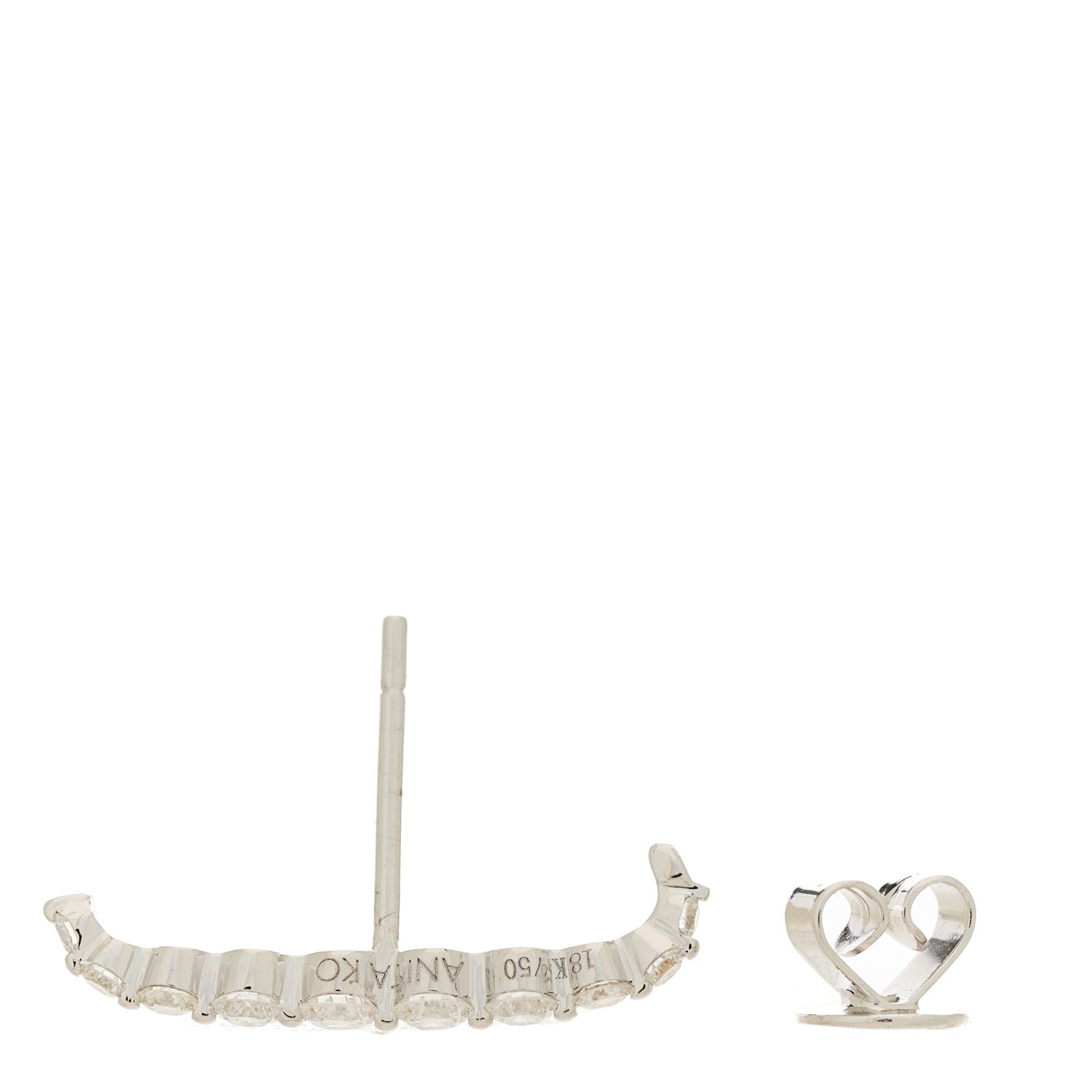 Anita Ko 18K White Gold Diamond Lobe Cuff Earring 4 of 5