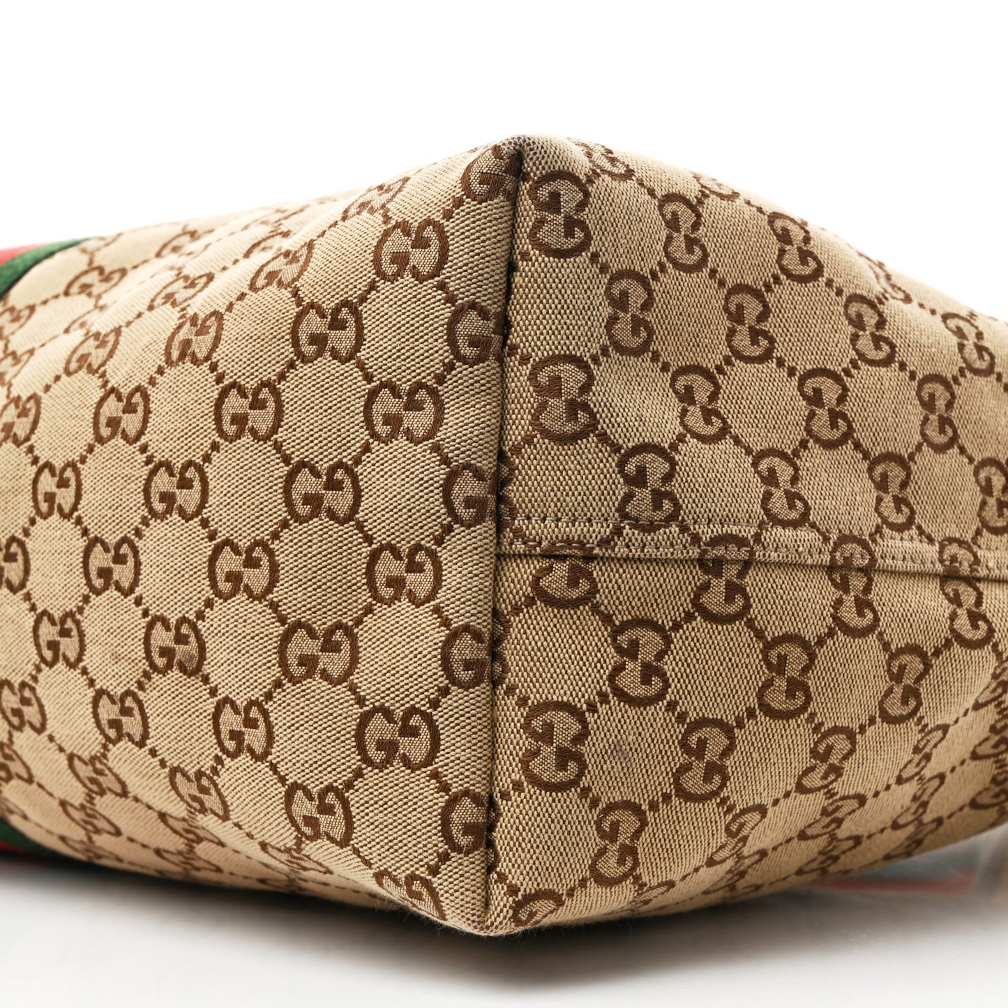 GG Monogram Web Large Giglio Tote Beige Brown