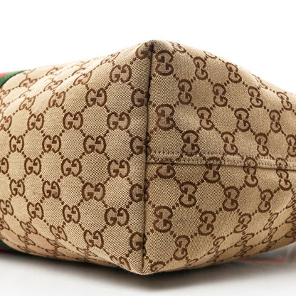 Gucci GG Monogram Web Large Giglio Tote Beige Brown 20 of 26