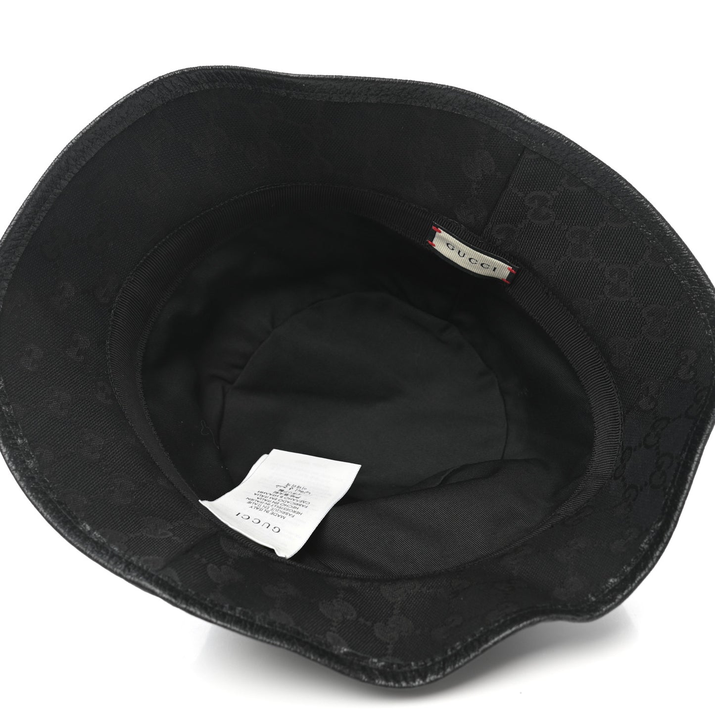Monogram Textured Dollar Calfskin GG Jago Bucket Hat M Black