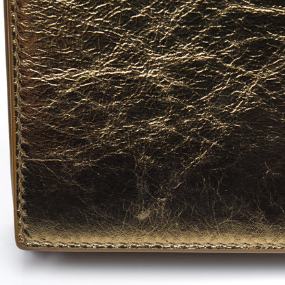 Saint Laurent Metallic Calfskin Monogram Large Belle De Jour Clutch Gold 16 of 19