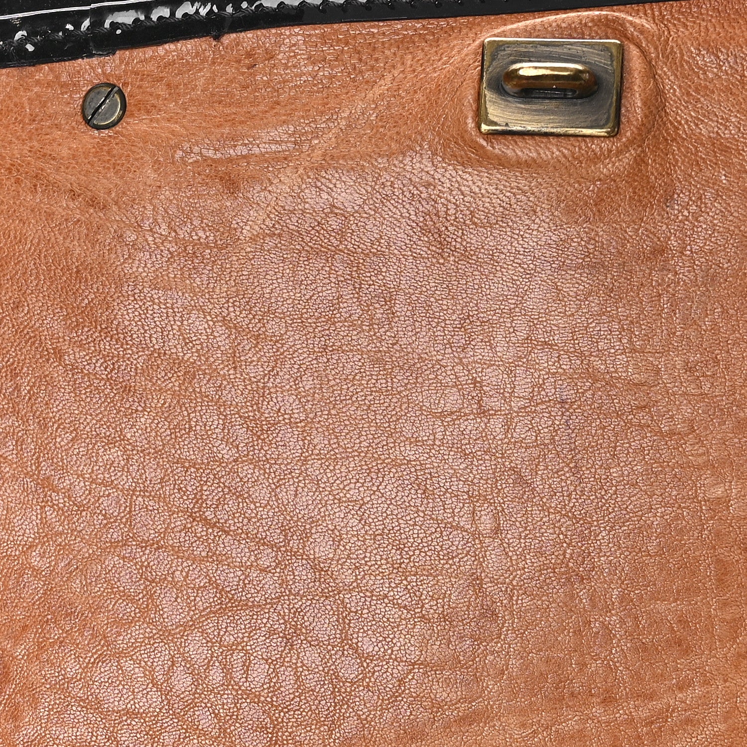 Fendi Nappa Patent Large B Bag Osso Black 10 of 15