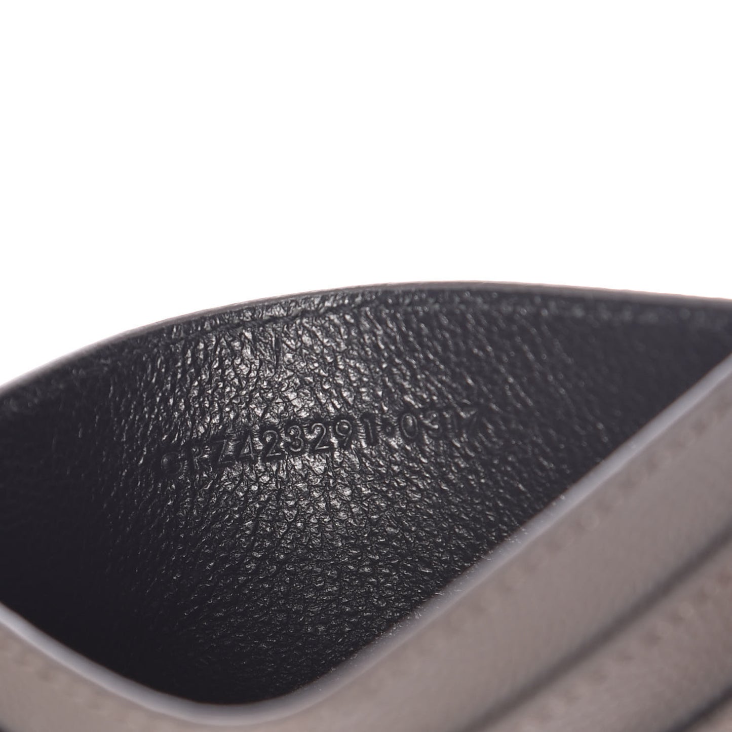 Grain De Poudre Matelasse Chevron Monogram Credit Card Case Coal