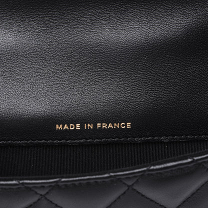 Chanel Lambskin Quilted Top Handle Flap Coin Purse With Chain Black 7 of 12