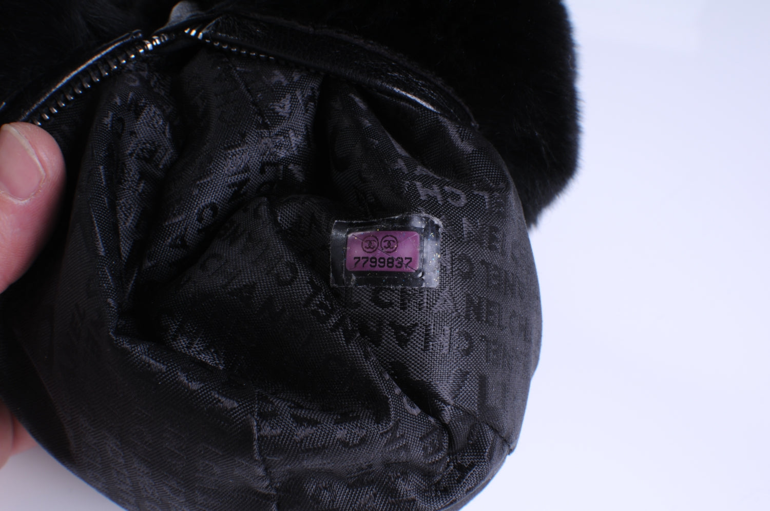 Chanel Rabbit Fur Hobo Black 6 of 6