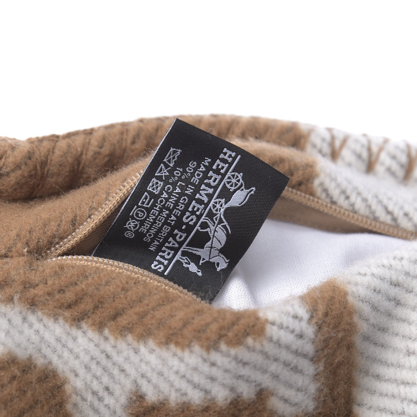 Wool Cashmere Avalon Pillow PM Ecru Camel