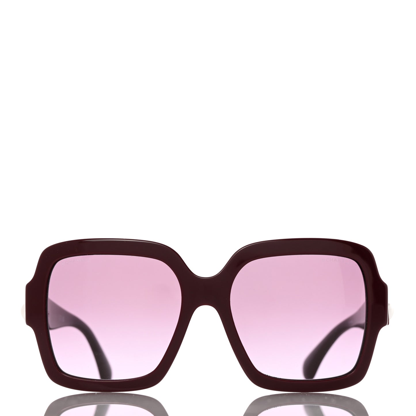 Acetate Charms Pearl Square Sunglasses 5479-A Burgundy