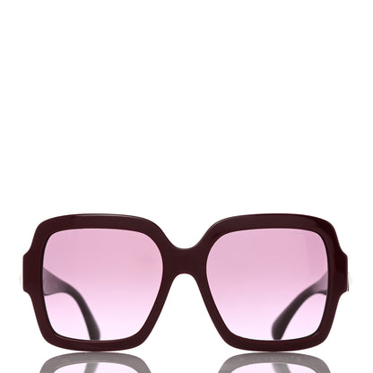 Chanel Acetate Charms Pearl Square Sunglasses 5479-A Burgundy 2 of 8