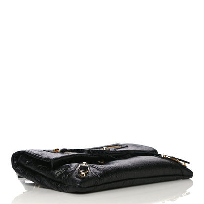 Balenciaga Agneau Classic Gold Hardware Mini Envelope Strap Clutch Black 4 of 9