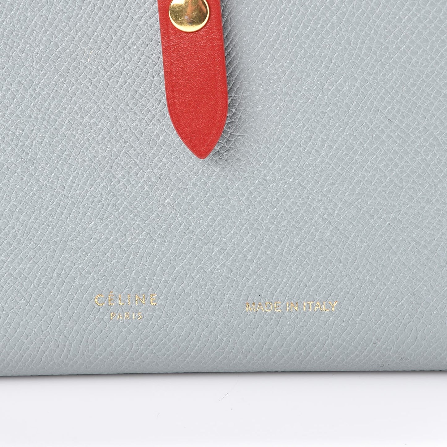 Grained Calfskin Medium Multifunction Strap Wallet Blue