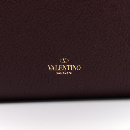 Valentino Garavani Pebbled Calfskin Rockstud Double Flap Crossbody Bag Rubin 7 of 9