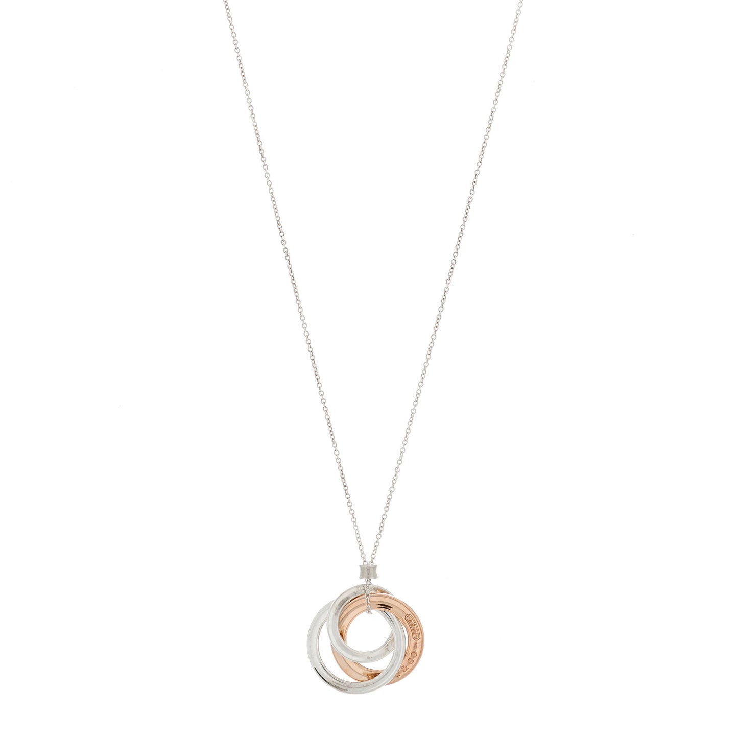 Sterling Silver Rubedo Small Interlocking Circles Pendant Necklace