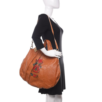 Gucci Calfkin Tattoo Heart Large Hysteria Tote Tan 2 of 10
