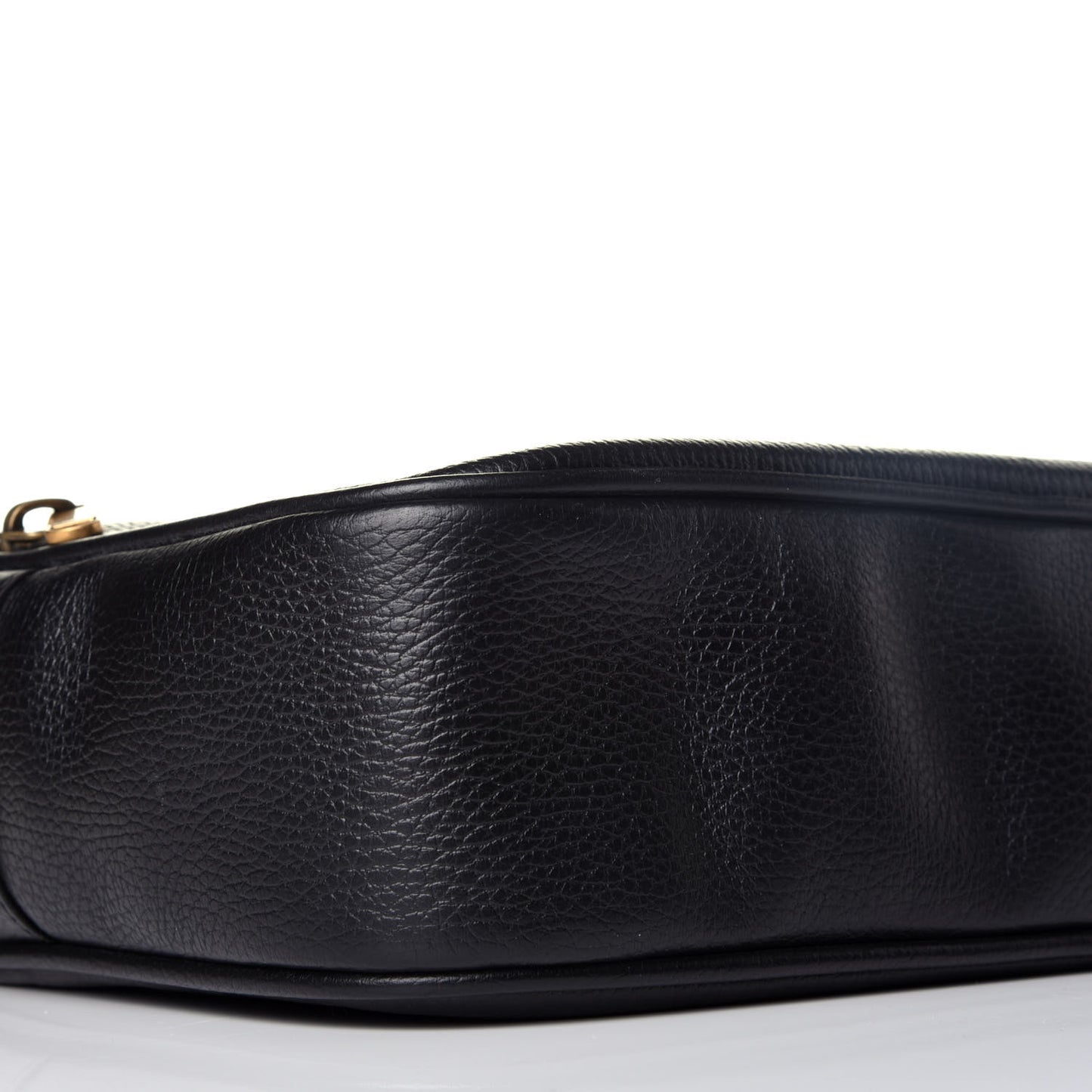 Pebbled Calfskin Logo Messenger Bag Black