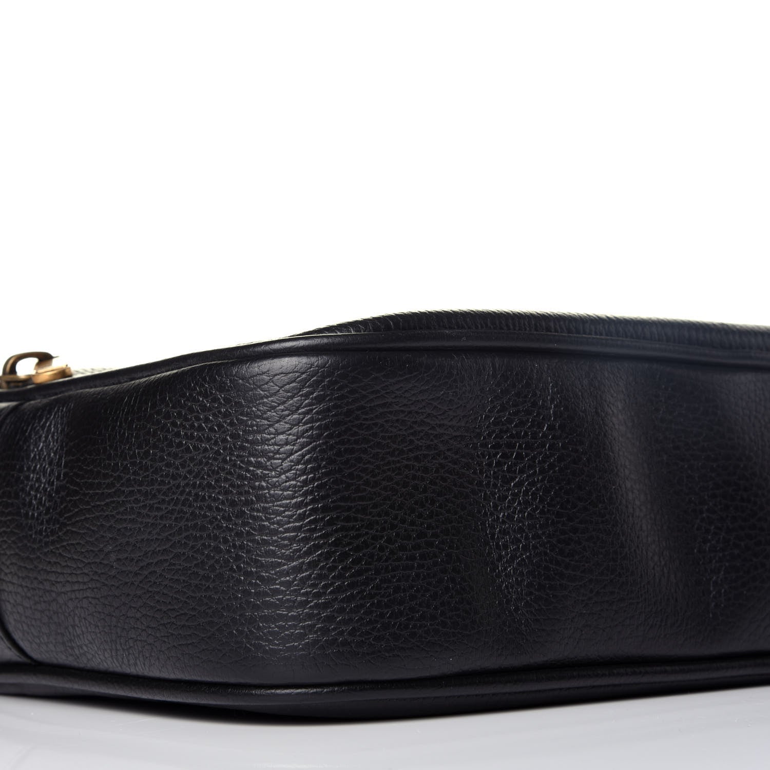 Gucci Pebbled Calfskin Logo Messenger Bag Black 8 of 9