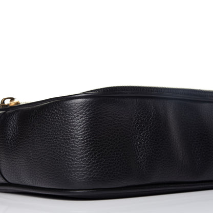 Gucci Pebbled Calfskin Logo Messenger Bag Black 8 of 9