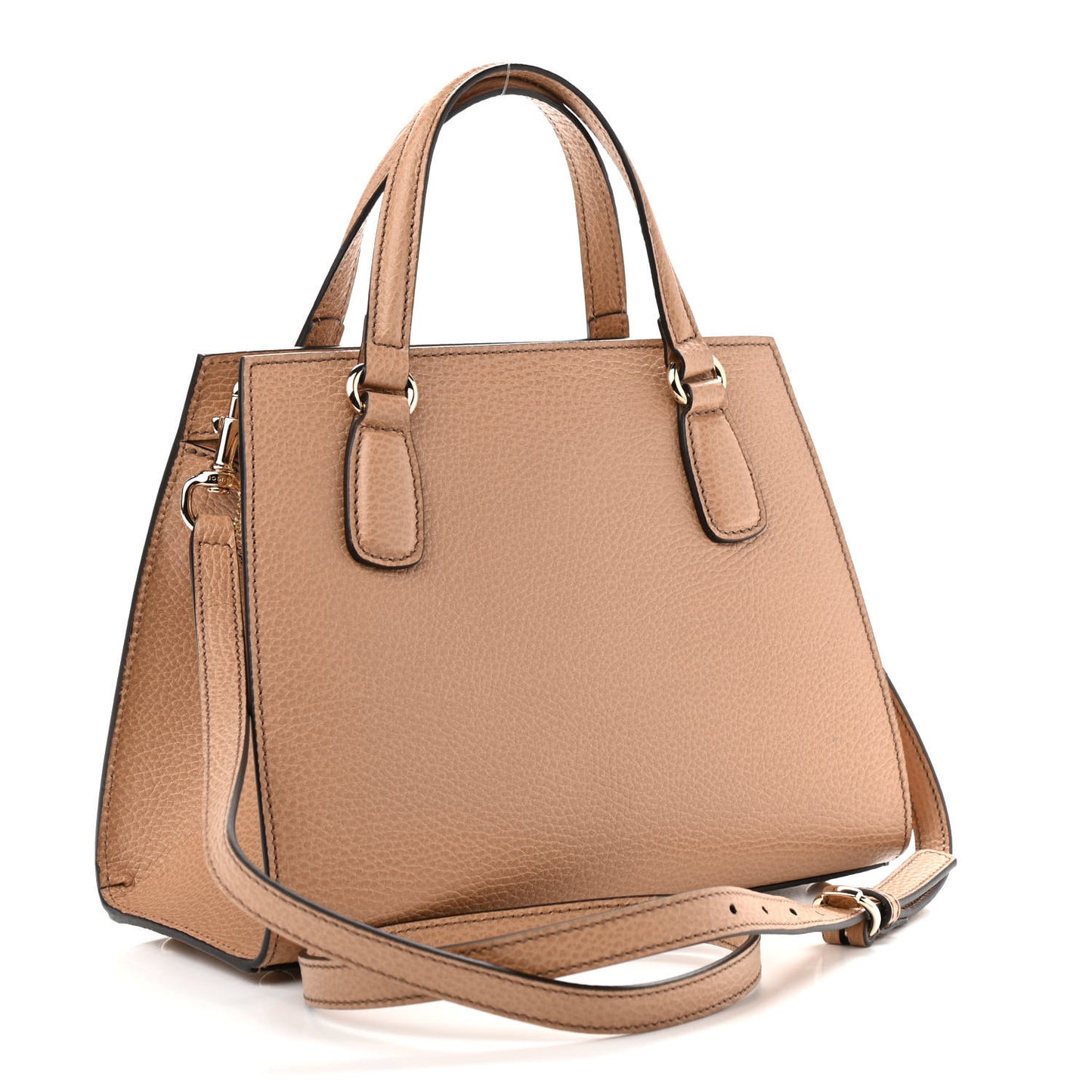 Dollar Calfskin Medium Soho Top Handle Satchel Camelia