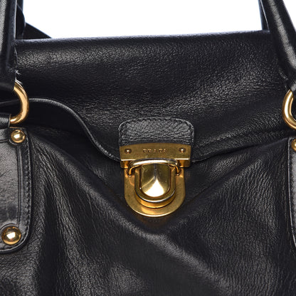 Prada Cervo Shine Shoulder Bag Black 18 of 18