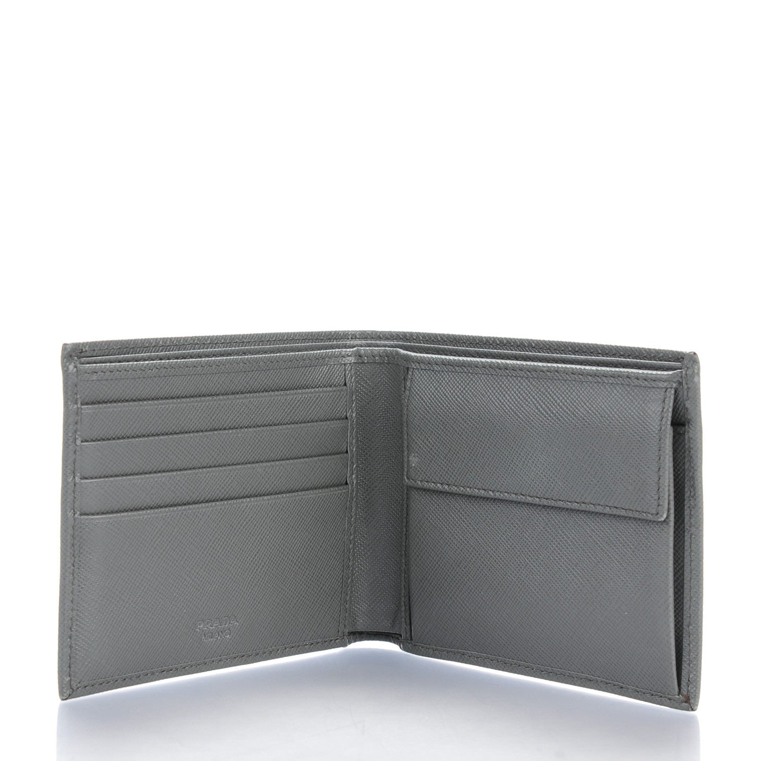 Prada Saffiano Orizzontale Wallet Grey 5 of 8