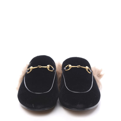 Gucci Velvet Fur Womens Princetown Slippers 40 Black 2 of 8