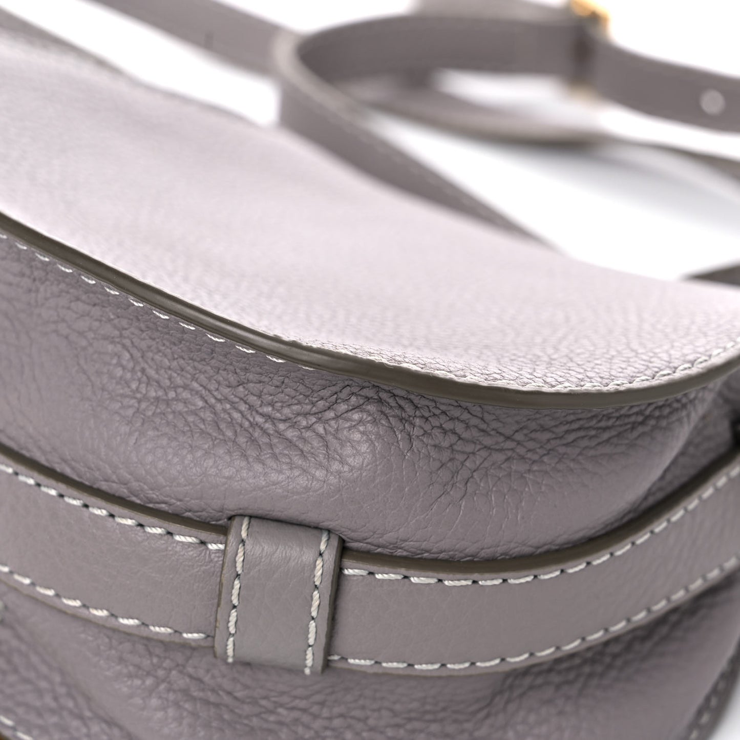 Calfskin Mini Marcie Round Crossbody Bag Cashmere Grey