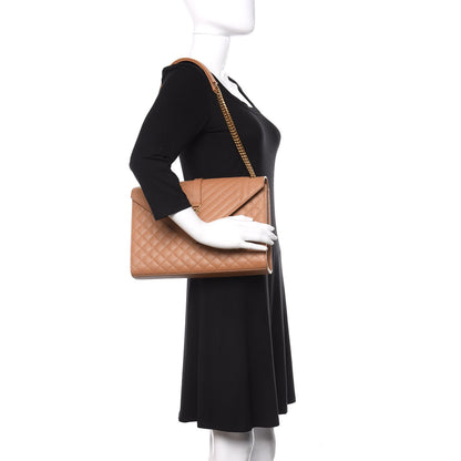 Saint Laurent Grain De Poudre Textured Mixed Matelasse Triquilt Large Monogram Satchel Dune 2 of 11