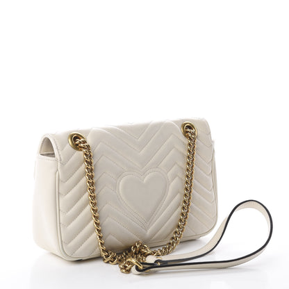 Gucci Calfskin Matelasse Small GG Marmont Shoulder Bag White 2 of 8